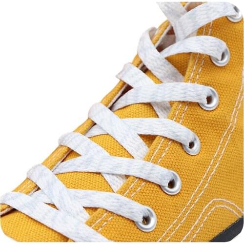 Weiou Non Color Fading Shoelace 0.8 Cm Flat White Heat Transfer Polyester Shoe Lace Women Men All-matched Customized Shoestring