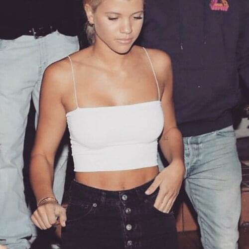 New Fashion Women 2020 Spaghetti Strap Crop Top Sexy Bodycon Sleeveless Cami Tube Top Basic Plain Camisole