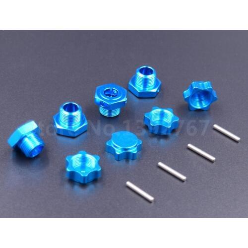 1Set RC Car 1/8 Spare Parts Tyres Adapter Wheel Nut 17mm Aluminum Hex Hubs With Pins For 1/8 Scale Models Remote Control Cars