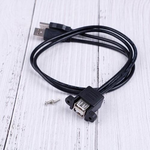 1pc Dual USB 2.0 Extension Cable Professional 1 Female Socket Panel Mount to 2 USB A Male Extension Cable 50cm
