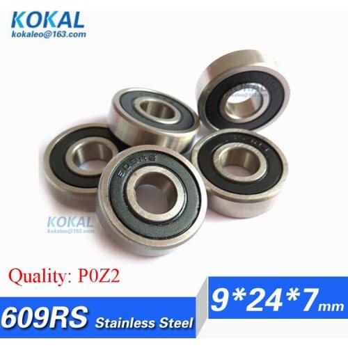 [S609RS-P2]Free Shipping 10pcs Stainless steel deep groove ABEC-3 ball bearing S609RS S609-2RS S609RZ S80019 9*24*7mm