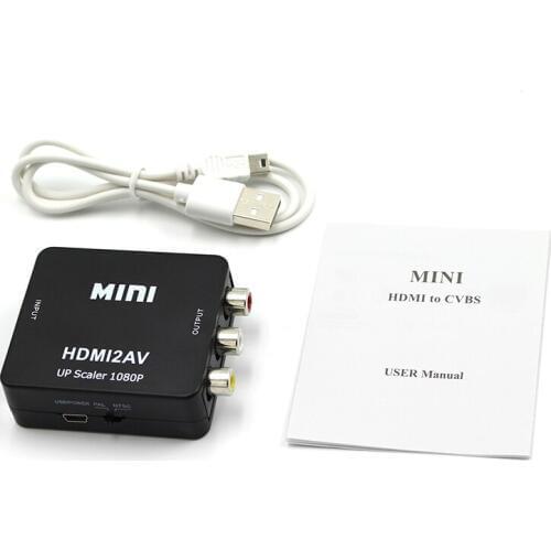 1080P HDMI to AV Composite Adapter Converter HDMI2AV RCA Adapter Converter Box Support NTSC PAL Output for TV DVD Free Shipping