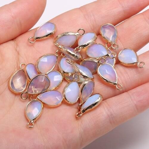 2Pcs Necklace Pendant For Jewelry Making Section Drop-shaped Opal Pendant DIY Necklace Handiwork Sewing Craft Accessory