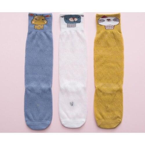3Pair Cute Giraffe Baby Sock Non Slip With Grips Cotton Long Socks For Infant Girls Boys Newborn Knee High Socks 2021
