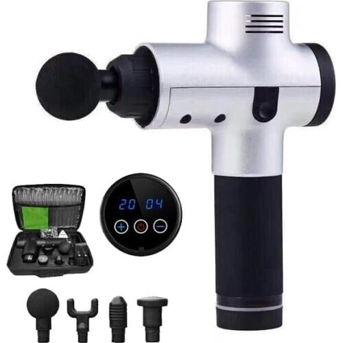 4000r/min 20 Gears Electronic Therapy Body Massage Gun Low Noise LED Massage Guns Body Muscles Relaxing Relief Pains +4 heads
