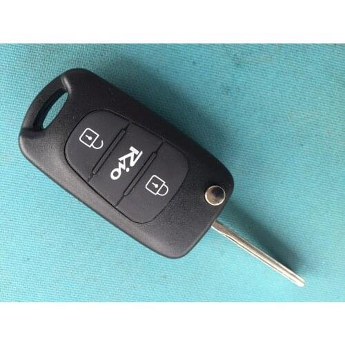 5Pcs/Lot Of New Replacement Key Case For Hyundai RIO 3 Buttons Remote Flip Shell Uncut Blade With Screw No Logo Car Accessories