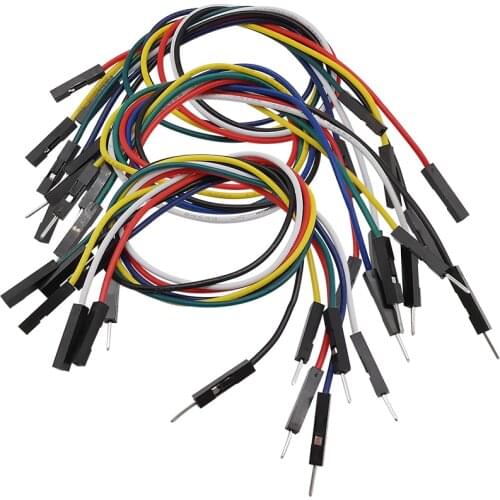50Pcs/Lot 25CM Dupont Cables DIY Electronic Kit 2.54mm Line Male Female Breadboard Jumper 1P-1 Pin Wire Connector for Arduino
