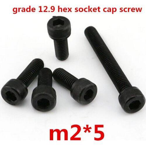 500pcs m2*5 high strength grade 12.9 alloy steel with black oxide hexagonal / hex socket head cap screw