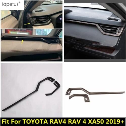Lapetus ABS Accessories Interior Kit For TOYOTA RAV4 RAV 4 2019 2020 2021 Center Control Dashboard Instrument Strip Cover Trim