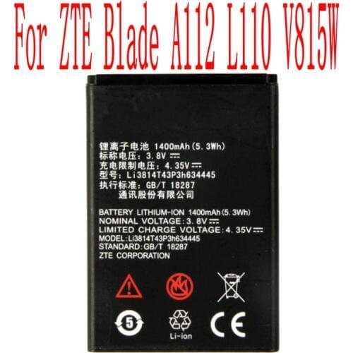 New High Quality 1400mAh Li3814T43P3h634445 Battery For ZTE Blade A112 L110 V815W Cell Phone