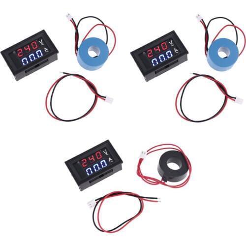 0.28\" Digital Voltmeter Ammeter AC 60-500V 10A 50A 100A Current Meter Volt Gauge 19QB