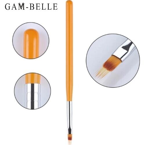 GAM-BELLE 1 Pc Blooming Nail Brush Drawing Painting Pen UV Gel Nail Art Brush Tool Black Wooden Handle Manicure Tools