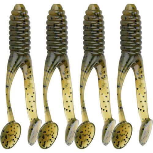Hot Sale! 10pcs 45mm Or 5pcs 80mm Swimming Double Paddle Tail Soft Baits Swimbaits Soft Fishing Lures for Carp Bass Pike