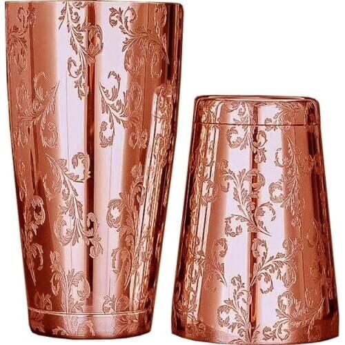 Stainless Steel Boston Shaker Barra De Ferramentas Engraving Etched Lavender Boston Cocktail Shaker