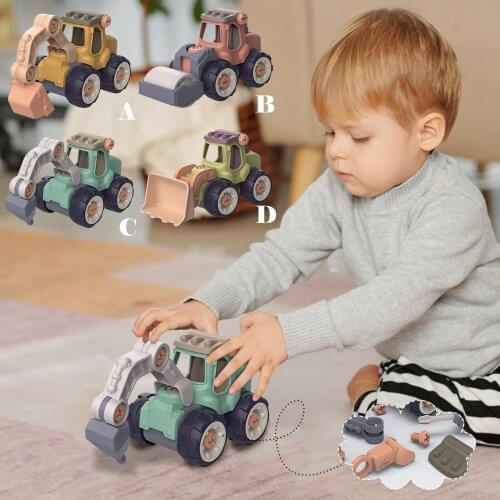 Childrens Construction Boy Toy Set Disassembly Of Construction Vehicle Excavator Diy Nut Building Construction Toy конструктор