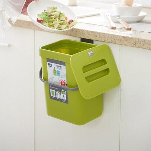 3L/5LTrash Can With Lid Kitchen Cabinet Door Hanging Trash Can Wall-mounted Trash Can Bathroom Toilet Trash Storage