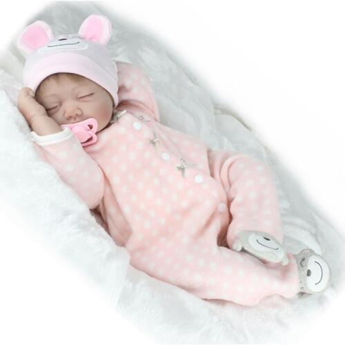 22 Inch Soft Silicone Reborn Baby Dolls Kid Girl Toy Brinquedos Sleeping Newborn Babies Doll Early Education Dolls