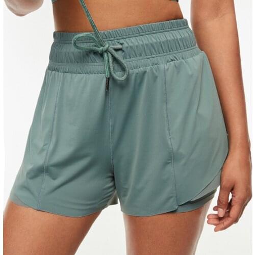 Summer New High Waist Bandage Running Training Shorts Women High Quality 2 In 1 Breathable Quick Drying Gym Dance Yoga Shorts