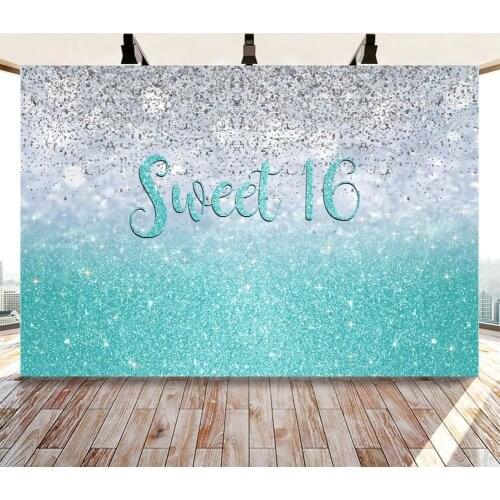 Sweet 15 16 Photographic Backgrounds Girl Prom Quinceanera Party Backdrops Decor Glitter Poster From Home Decoration