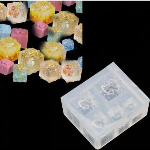 Mini Size Christmas Gift Box Pendant Silicone Resin Molds Jewelry Making Tools X4YA