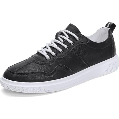 Summer Mens Leather Casual Board Shoes Fashion Breathable Men Flats Sports Shoes Vulcanized White Shoes for Male Size 39-44