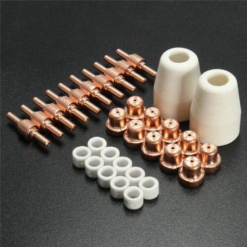 32pcs TIG KIT For PT 31 LG-40 40a Standard Size Plasma Cutting Welding Torch Cutter Consumables Extended Tip Nozzles Electrode