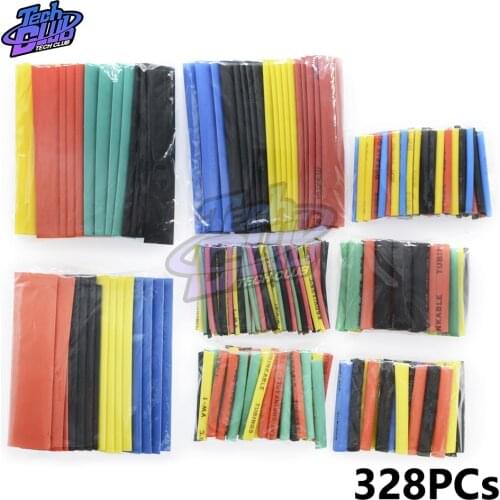 164pcs 328pcs Heat Shrink Tube Kit Shrinking Assorted Polyolefin Insulation Sleeving Heat Shrink Tubing Wire Cable Mixed Color