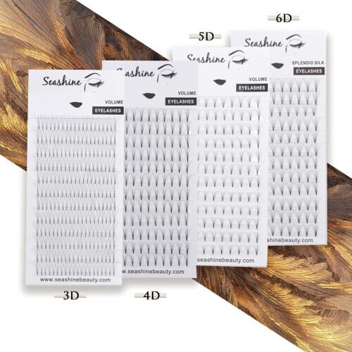 Seashine Lashes Short Stem Volume Eyelash extensions Synthetic hair Russian Volume lashes Pre-made fans Lashes Extension