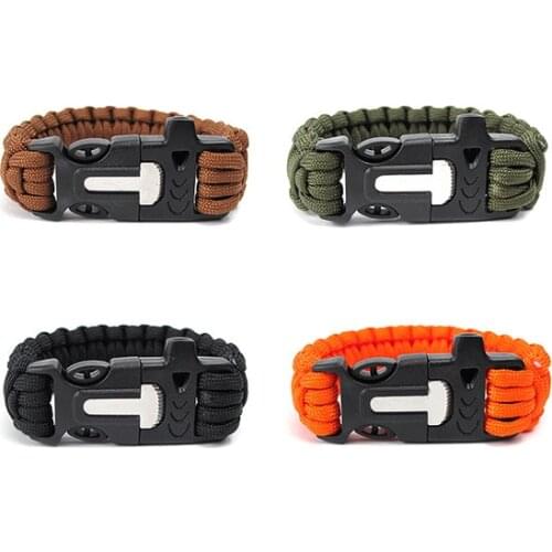 Emergency Multifunction Paracord Bracelet Outdoor Survival tactical Parachute EDC Tool Scraper Whistle Buckle Paracord Wristband