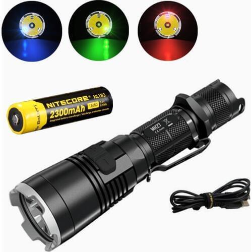 Nitecore MH27 Flashlight with nitecore NL183 18650 2300mah battery XP-L HI V3 LED 1000LM RGB LED High Bright Torch Waterproof