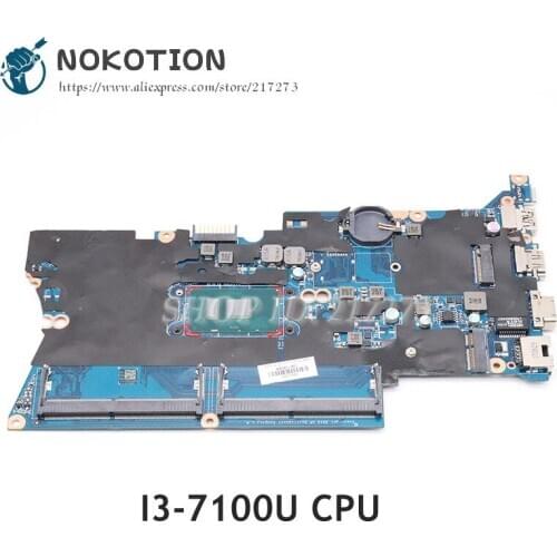 NOKOTION 905792-001 905792-601 DA0X81MB6E0 For HP Probook 430 440 G4 Laptop Motherboard I3-7100U CPU DDR4