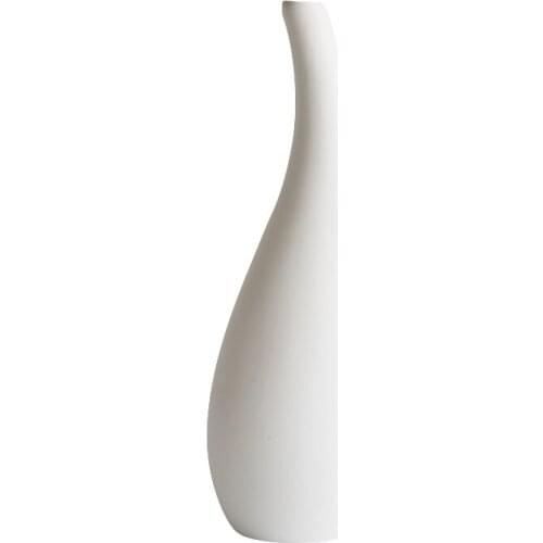 Nordic Simple Water Drop Vase Pure White Vegetarian Ceramic Vase Figurines Home Decoration Crafts Desktop Dried Flower Vase Art