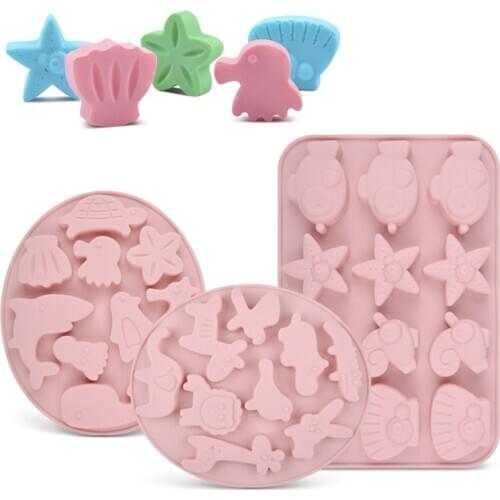 New Cartoon Animal Shape Chocolate Fudge Silicone Mold DIY Candy Biscuit Ice Tray Mold Cake Decoration Tools Baking Accessories