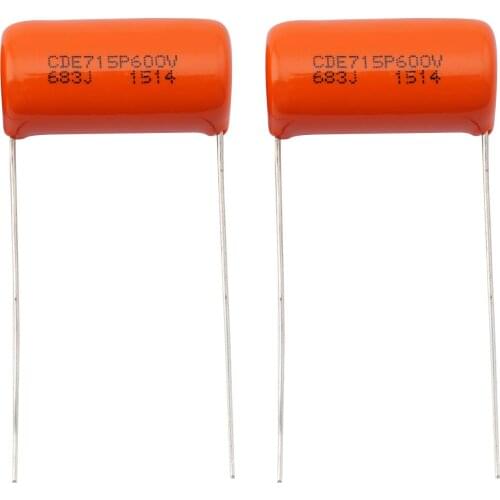 CDE Sprague Orange Drop Capacitors Tone Caps Polypropylene .068uF 715P 683J 600V for Guitar or Bass (Set of 2)