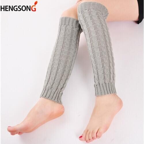Autumn And Winter Women Leg Warmers Kapron Complex Department Of Hemp Flowers Kneepad Leg Warmer Female Girls Pile Heap Socks