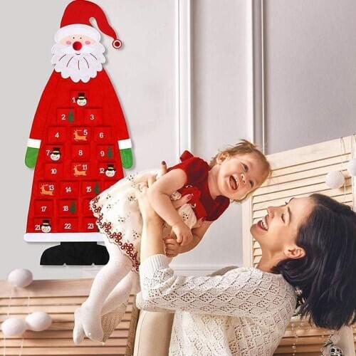 Christmas 3D Advent Calendar Exquisite Countdown Decoration 24 Individually Numbered Pockets For House Living Room