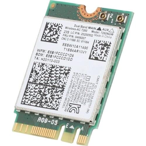 2.4g/5g NGFF/M2 802.11ac 867Mbps Network card for Intel 7260-n 7260 AC For Lenovo Thinkpad Dual Band Wireless Bluetooth 4 Card
