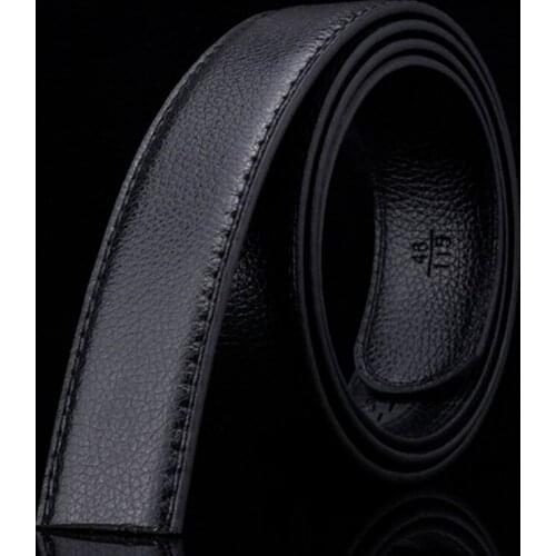 Brand No Buckle 3.5cm Wide Genuine Leather Automatic Belt Body Strap Without Buckle Belts Men Good Quality Male Belts