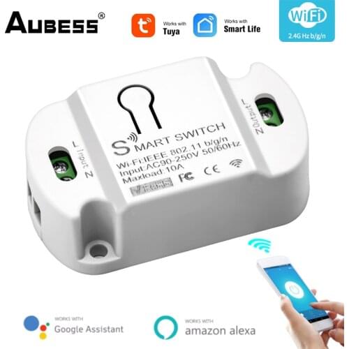 16A/10A Tuya Wifi Mini DIY Smart Switch Led Light Smart Life Push Module Mobile App Remote Control Work With Google Home Alexa
