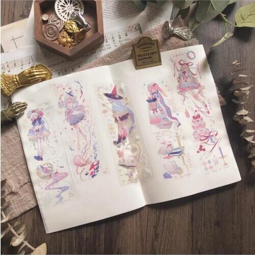 Magic Girl Washi Tapes Bullet Journal Masking Tape Adhesive Tape DIY Scrapbooking Washi Stickers