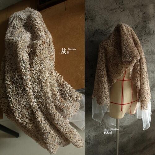 Mystery Italianhigh-end stereo texture mesh designer cloth faux fur fabric Wedding Dress Tulle Material fabrics for patchwork