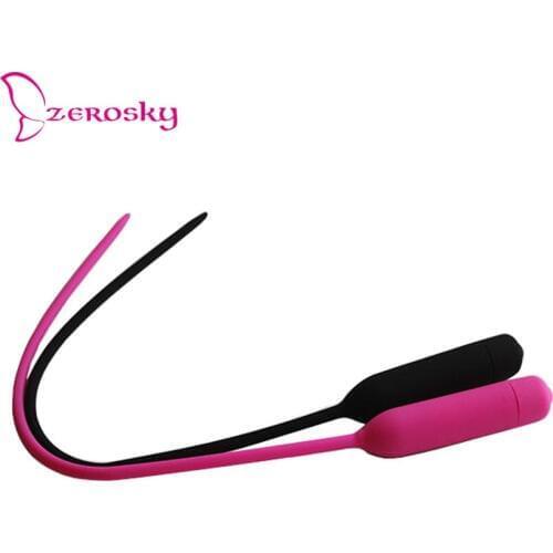 Zerosky 350mm Vibrating Silicone Urethral Toys Male Masturbator Chastity Penis Plug Dilators Vibrator Device Toys For Men
