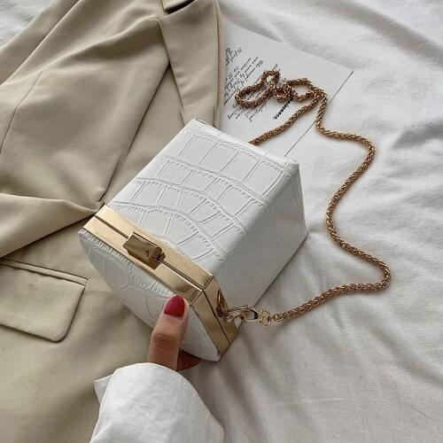 PU Leather Box Bags For Women 2021 Mini Chain Shoulder Handbags Female Travel Totes Lady Cross Body Bag