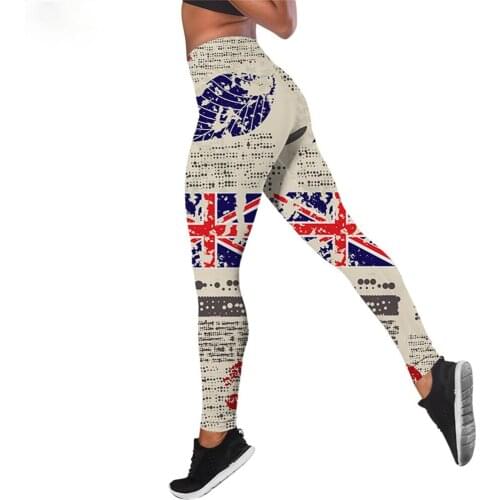 CLOOCL Women Leggings American Newspaper Printed High Waist Elasticity Legging 3D Fashion Fitness Pant for Female Jogging Pants