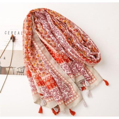 Viscose Shawl Scarf Luxury Print Women Fashion Tassel Soft Wrap Pashmina Stole Foulards Casual Scarves cachecol feminino inverno