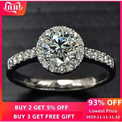 Choucong Round cut 2ct 5A Zircon stone 925 Sterling silver Women Engagement Wedding Band Ring US Size 4-10 Best Gift