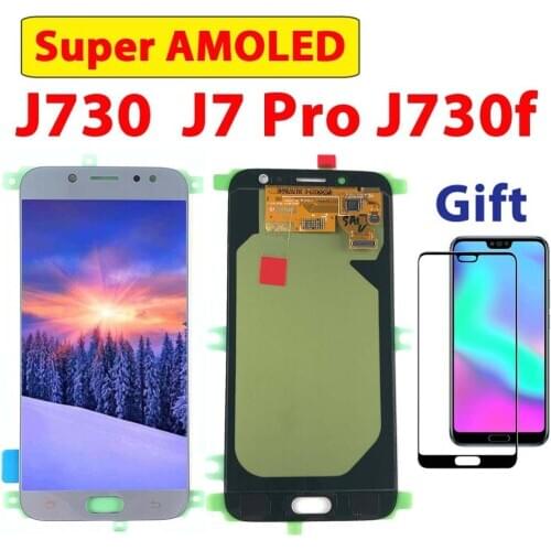 Super AMOLED LCD For SAMSUNG Galaxy J7 Pro J730 LCD Display Touch Screen Digitizer For SAMSUNG J7 2017 J730F Screen Assembly LCD