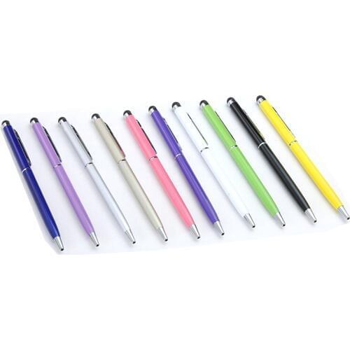 1pcs 2 in 1 mini metal capacitive touch pen stylus + Ball Point Pen for Universal touch screen Phone Tablet