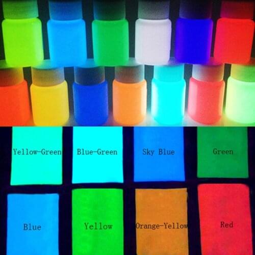 10g/Bag Neon Phosphor Powder Powder 12 Colors Rare Earths Dust Long-acting Phosphor Luminous Powder Glow in the Dark