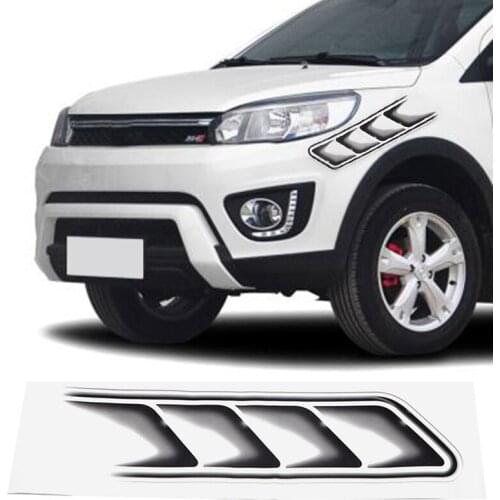 2Pcs/1 Set 3D Shark Gills Car Stickers Waterproof Auto Decals Sticker Car Vent Air Flow Mudguard Decor Car-styling